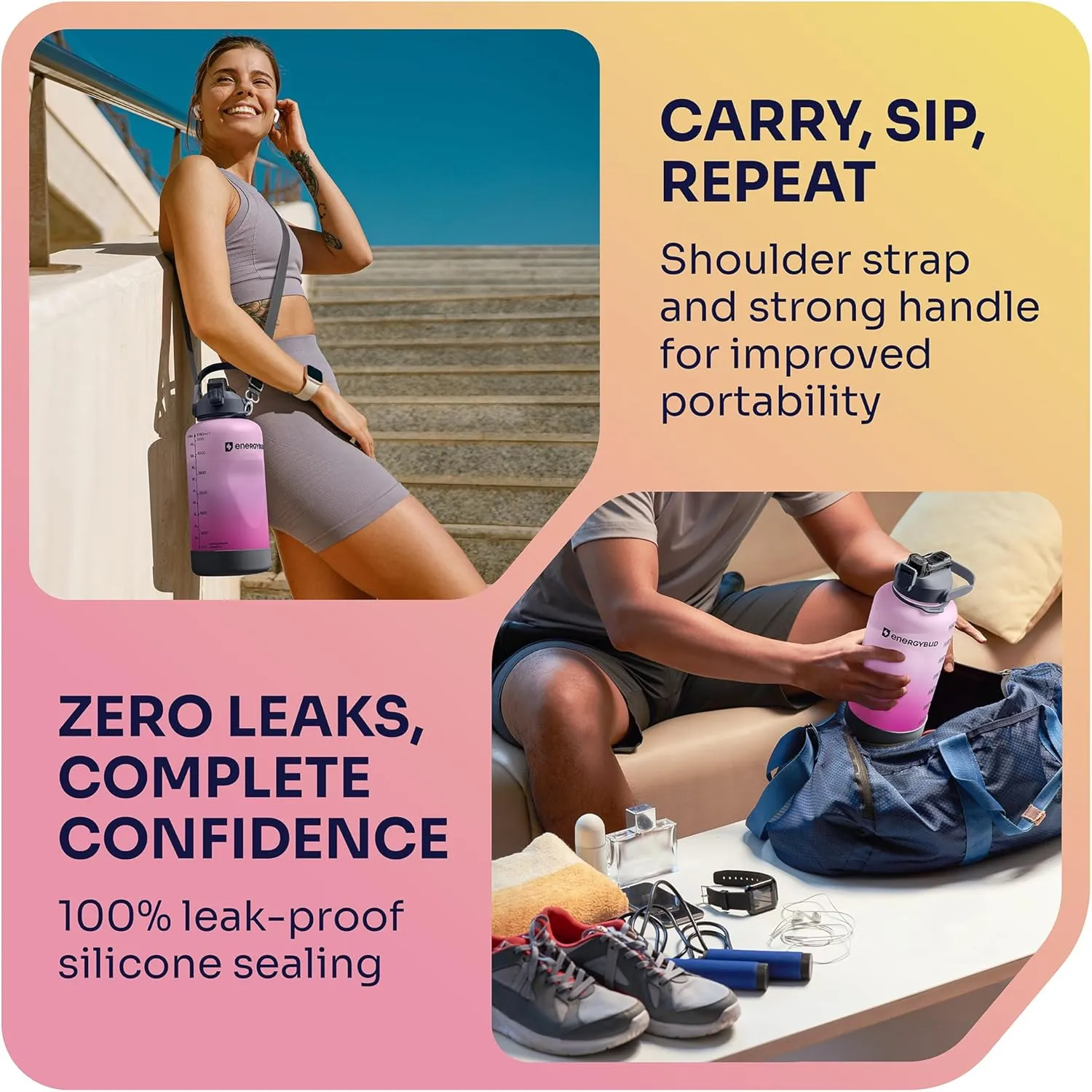 1 Gallon Water Bottle Removable Straw And Handle Dishwasher-Safe BPS & BPA & DEHP Free 2 Cleaning Brushes Big/Large Bottle With Time Markers Wide Mouth Leakproof 128 oz Jug (Pink & Black)