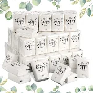100 Pack Wedding for Your Happy Tears Tissues Packs Guests 3 Ply Pocket Size 3000 Sheet Individual Travel Facial Tissues Packs Size Bulk for Wedding Party Favors(Heart)
