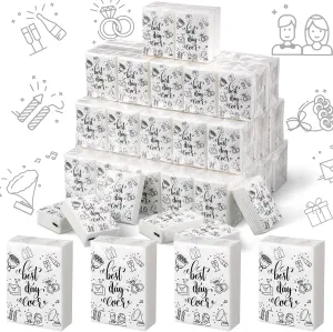 100 Pack Wedding Tissues Travel Size Pocket Tissues Paper Facial Tissue Packs Individual Wedding Tissues Packs for Guests Wedding Welcome Bag Stuffers Bridal Shower Engagement Graduation Party Favors