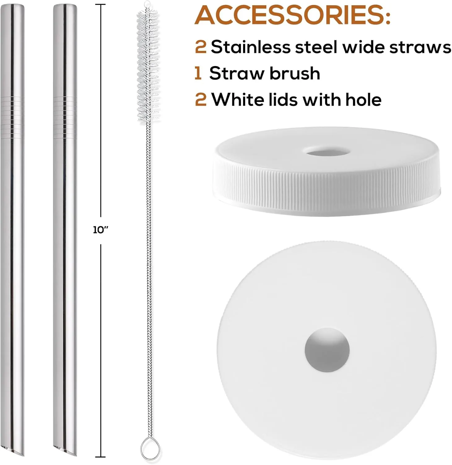 12 PACK, 16 OZ Glass Juice Bottles with Airtight Lids, Bonus 2 Straws & Perforated Lids, Reusable Juicer, Juicing Bottles - Clear Drinking Jars Cups, Water Bottle, Travel Juice Container, White Caps