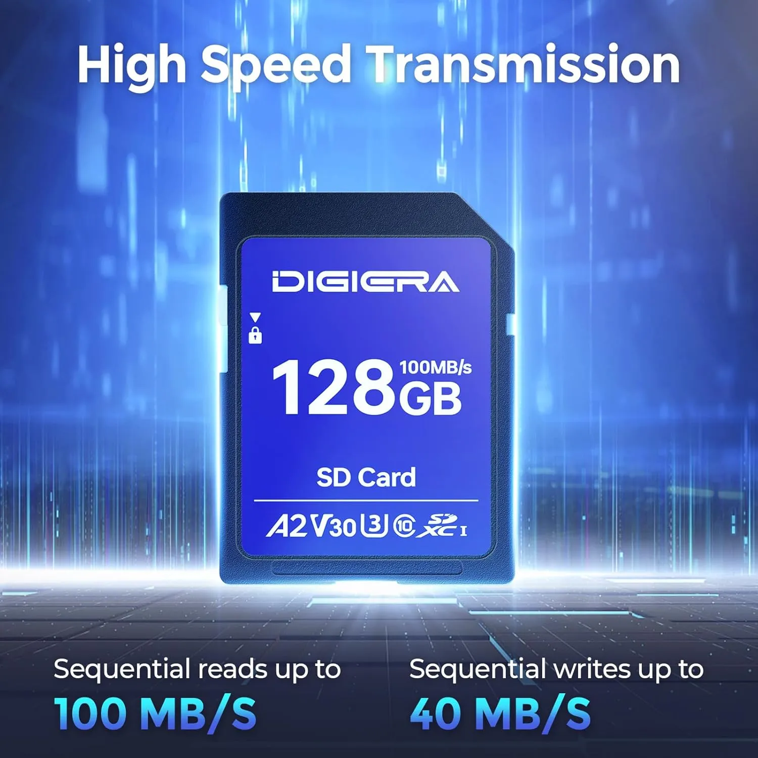 128GB CS100 SDXC UHS-I Memory Card - up to 100MB/s, C10, U3, V30, 4K UHD, SD Card for Computers, Digital Cameras, Home Theatre Devices, Car Navigation Systems (1 Pack)