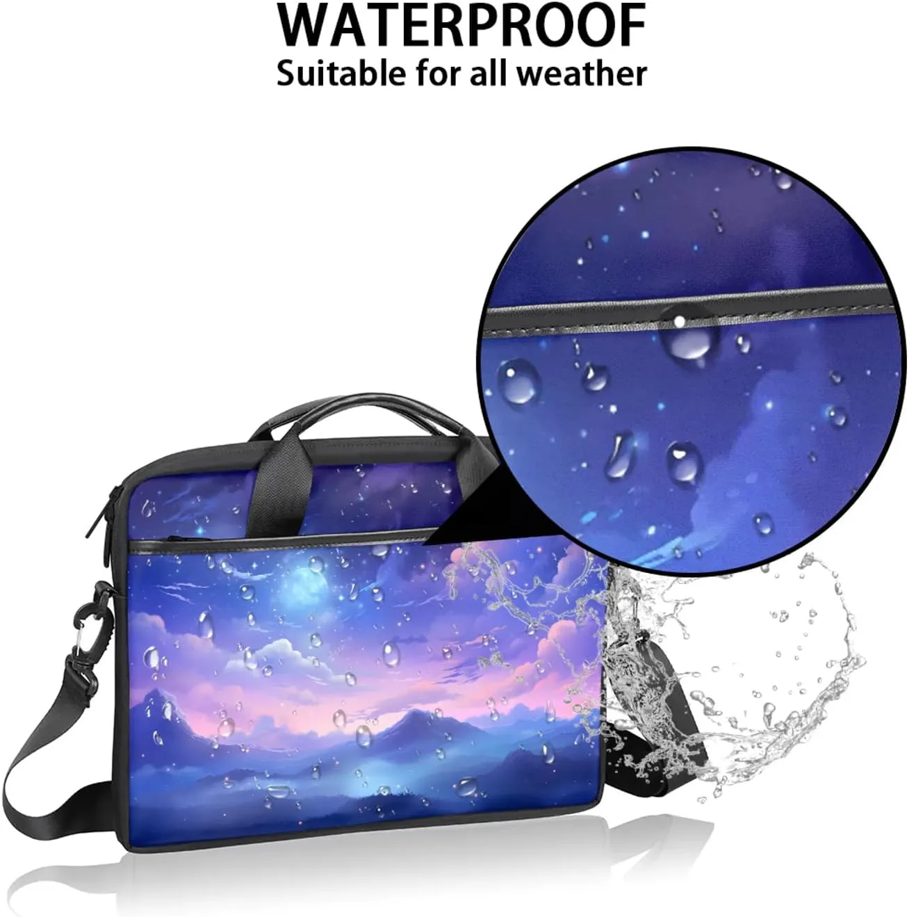 13-15 Inch Abstract Striped Handy Laptop Bag Colorful Striped Shoulder Laptop Bag For Work, School, Travel And More