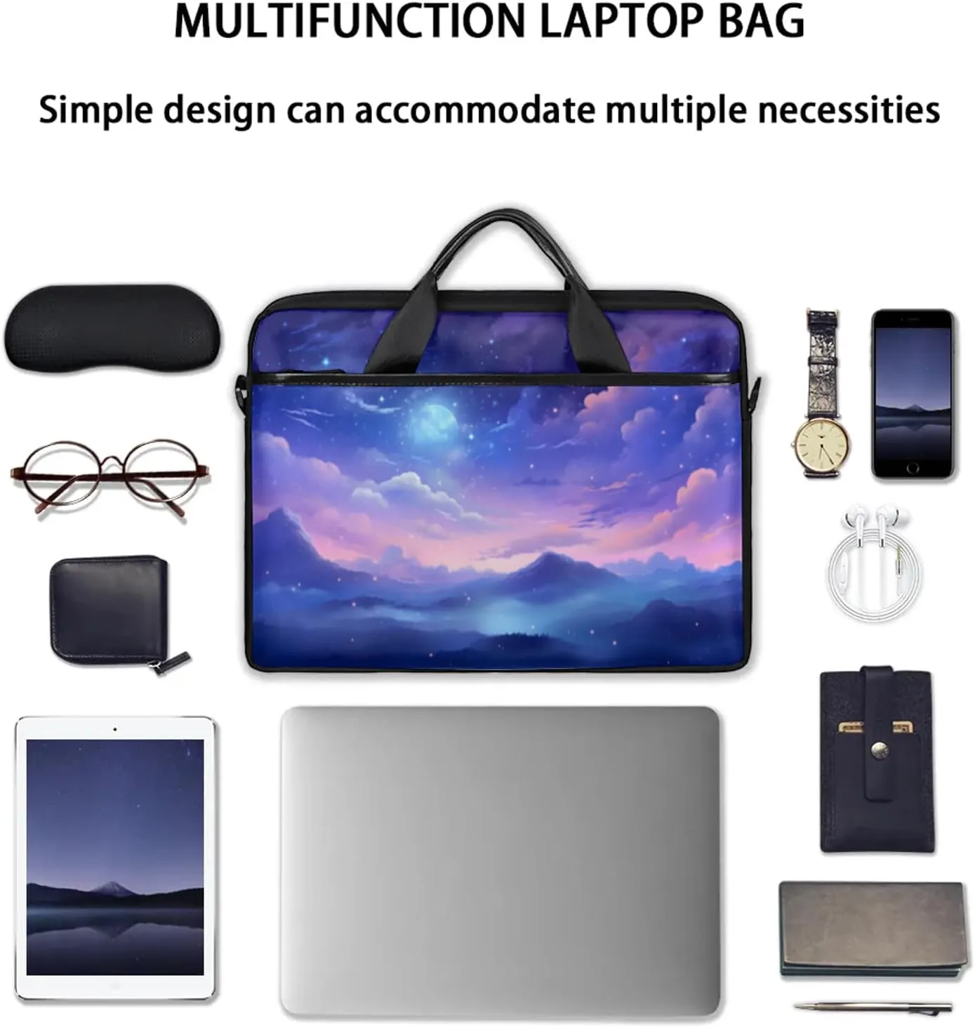 13-15 Inch Abstract Striped Handy Laptop Bag Colorful Striped Shoulder Laptop Bag For Work, School, Travel And More