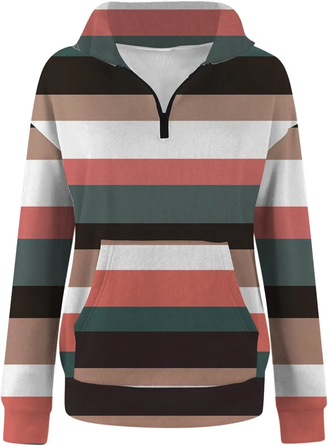 1/4 Zip Up Sweatshirts for Women Fall Fashion 2024 Long Sleeve V Neck Oversized Preppy Clothes Teen Gi