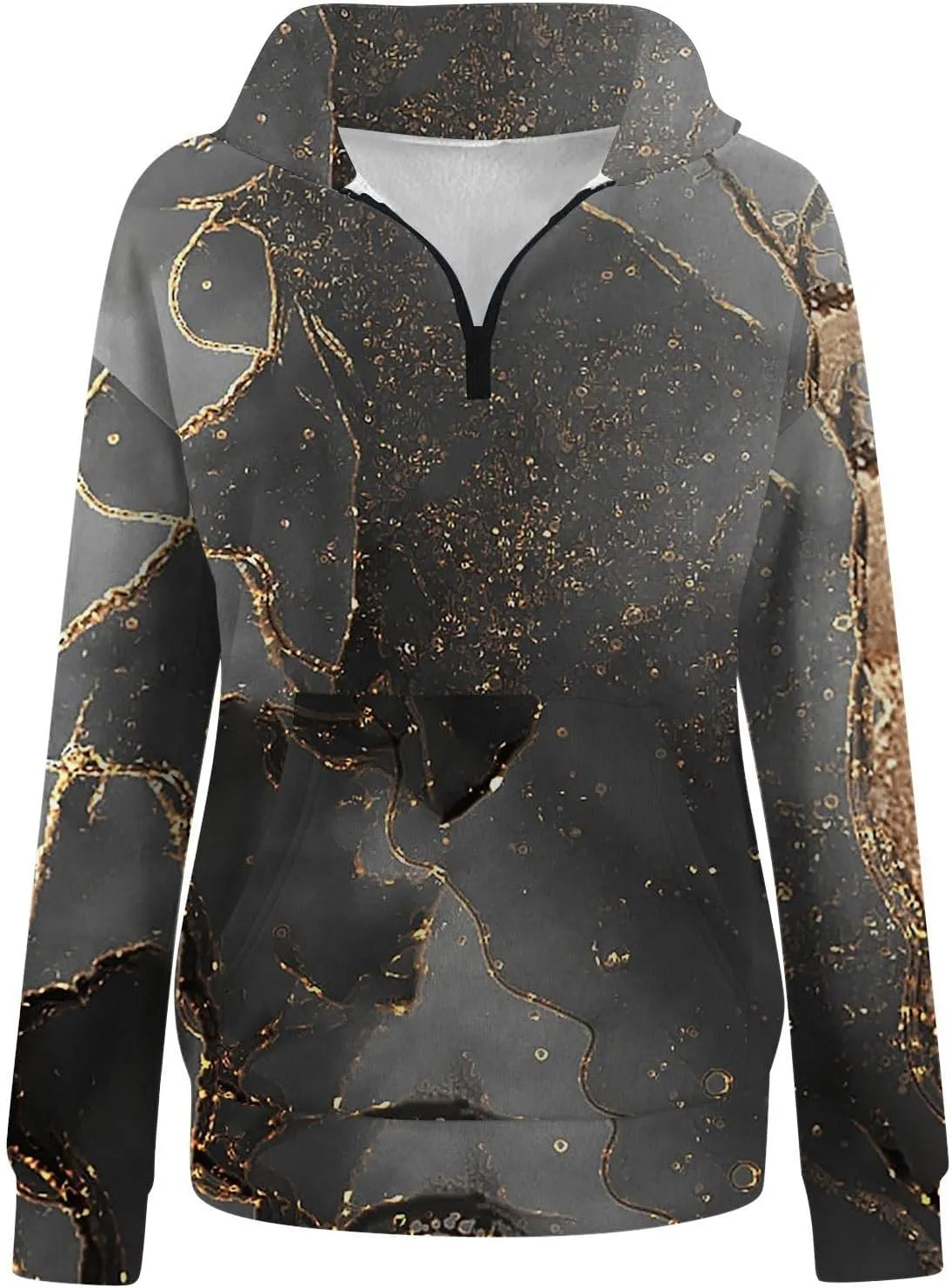 1/4 Zip Up Sweatshirts for Women Fall Fashion 2024 Long Sleeve V Neck Oversized Preppy Clothes Teen Gi