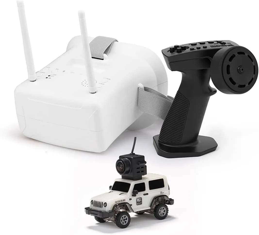 1/64 Rc Car, 2.4G Full Proportional RC Mini Drift Car with FPV Camera, Romote Control Off-Road Climbing Car, 4WD Electric Racing Vehicle Model with LED Gift for Adult (FPV/White)