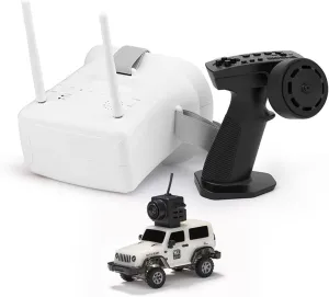 1/64 Rc Car, 2.4G Full Proportional RC Mini Drift Car with FPV Camera, Romote Control Off-Road Climbing Car, 4WD Electric Racing Vehicle Model with LED Gift for Adult (FPV/White)