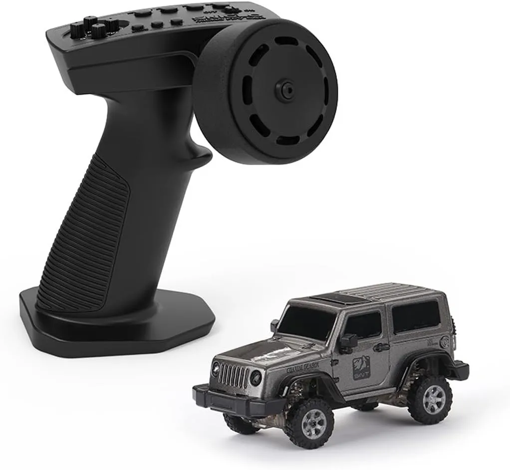 1/64 Rc Car, 2.4G Full Proportional RC Mini Drift Car with FPV Camera, Romote Control Off-Road Climbing Car, 4WD Electric Racing Vehicle Model with LED Gift for Adult (RTR/Grey)