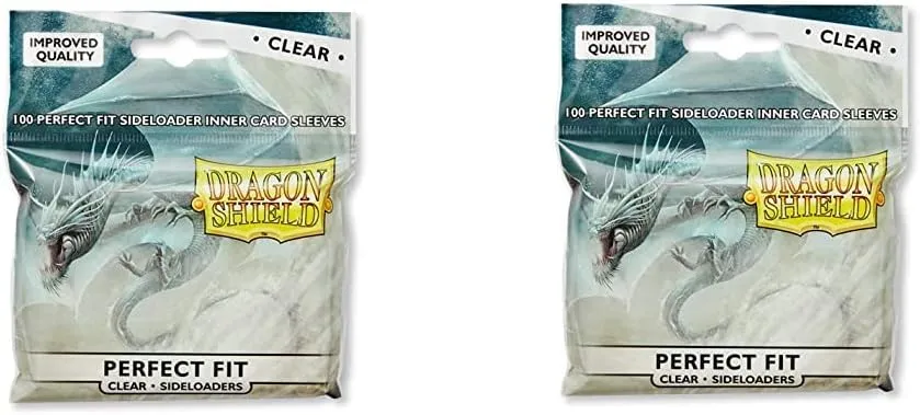2 Packs Dragon Shield Inner Sleeve Sideloader Clear Standard Size 100 ct Card Sleeves Individual Pack