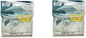 2 Packs Dragon Shield Inner Sleeve Sideloader Clear Standard Size 100 ct Card Sleeves Individual Pack