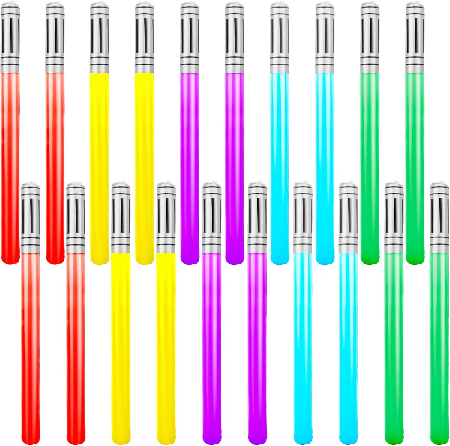20 Pack Inflatable Light Saber Blow up Light Sword Toys for Kids Cosplay Halloween Theme Party Favors, 5 Colors