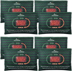 200g [8 Packs] Rechargeable Desiccant Packs for Storage, Safe Dehumidifier Bags, Color Indicating Moisture Absorbers Silica Gel Packets for Storage Bins, Luggage, Suitcase, Tool Box