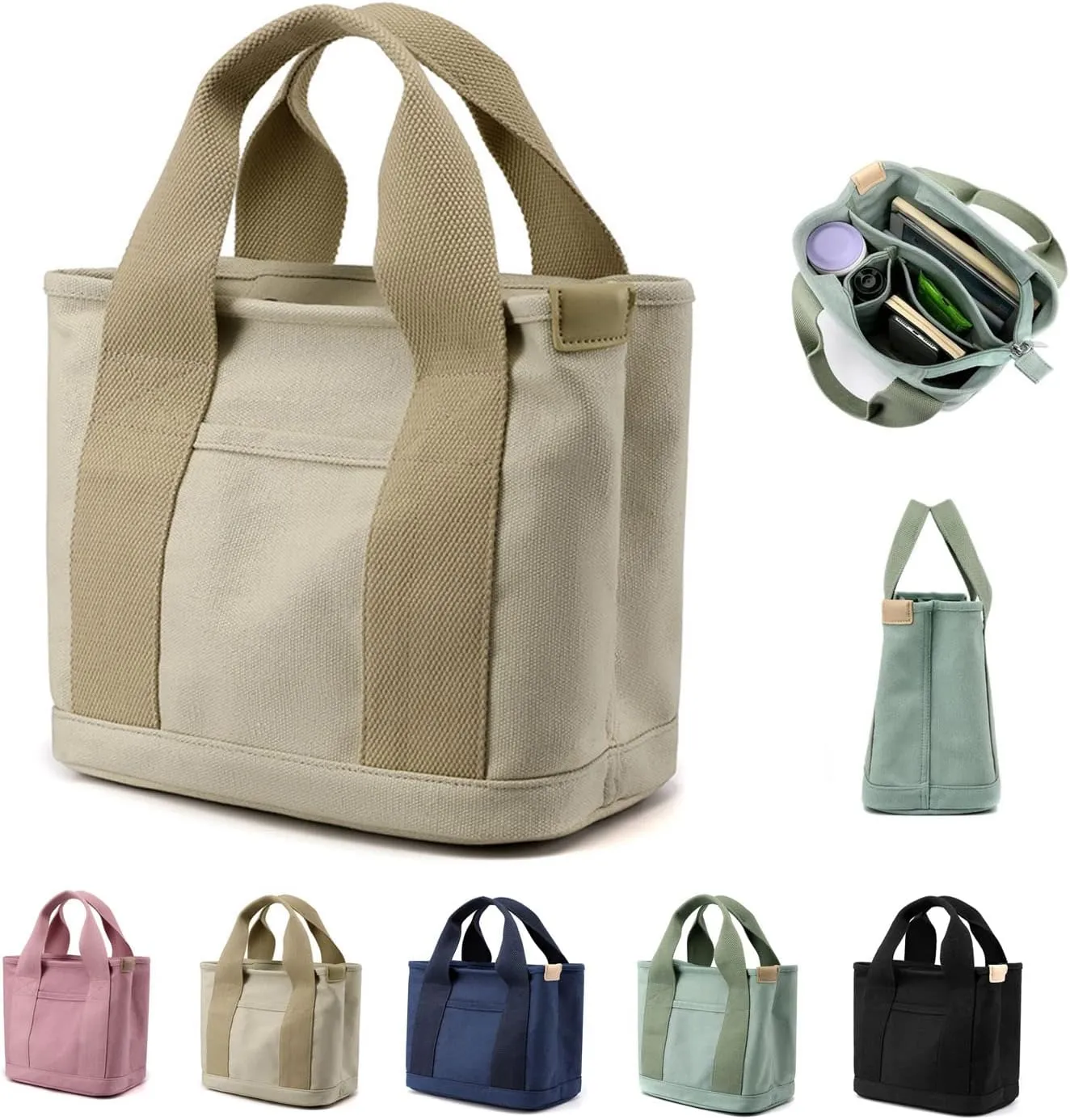 2023 New Women Large Capacity Multi-pocket Handbag, Multi-compartment Canvas Crossbody Shoulder Tote Bag For Travel Work.