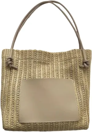 2024 Woven Bags Fashion Straw Weave Bucket Bags Large Capacity Bag Casual Handbag Shoulder Bag for Women Girl