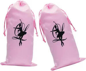 2pcs Drawstring Dance Shoe Storage Bag The Tote Bag Organizer Satin Pink Pointed Shoes Pouches Shoes Storage Pouches Dance Shoes Bags Washable Drawstring Bag X27 Shoe Bags