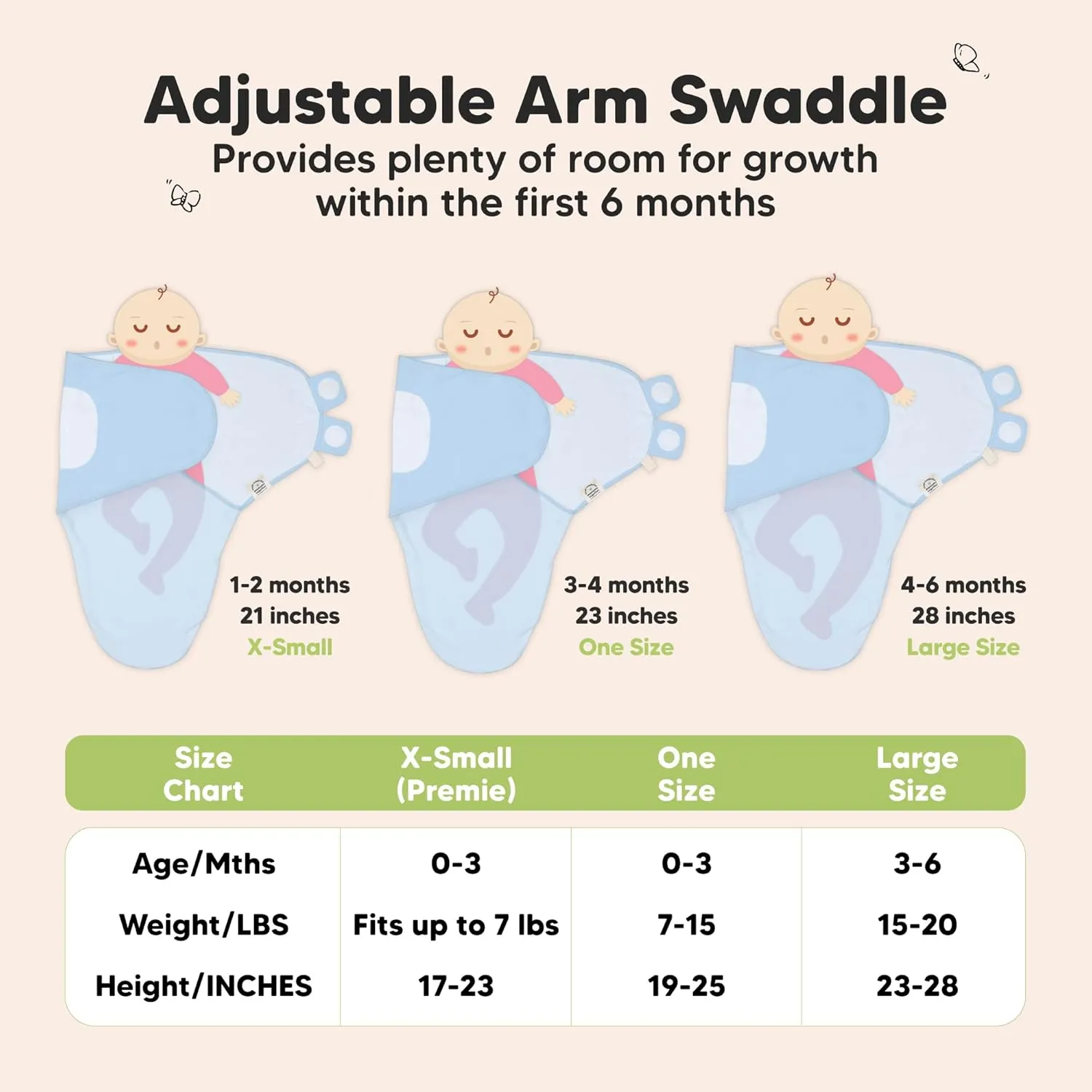 3-Pack Organic Baby Swaddle Sleep Sacks - Swaddles for Newborns, Infant 0-3 Months, Baby Girls, Boys, Soft & Snug Newborn Sleep Sack, Nursery Swaddling Blankets (ABC Land Cloud)