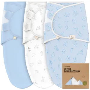3-Pack Organic Baby Swaddle Sleep Sacks - Swaddles for Newborns, Infant 0-3 Months, Baby Girls, Boys, Soft & Snug Newborn Sleep Sack, Nursery Swaddling Blankets (ABC Land Cloud)