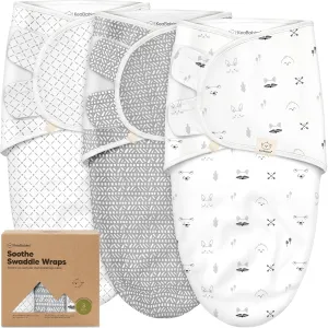 3-Pack Organic Baby Swaddle Sleep Sacks - Swaddles for Newborns, Infant 0-3 Months, Baby Girls, Boys, Soft & Snug Newborn Sleep Sack, Nursery Swaddling Blankets (Nordic)