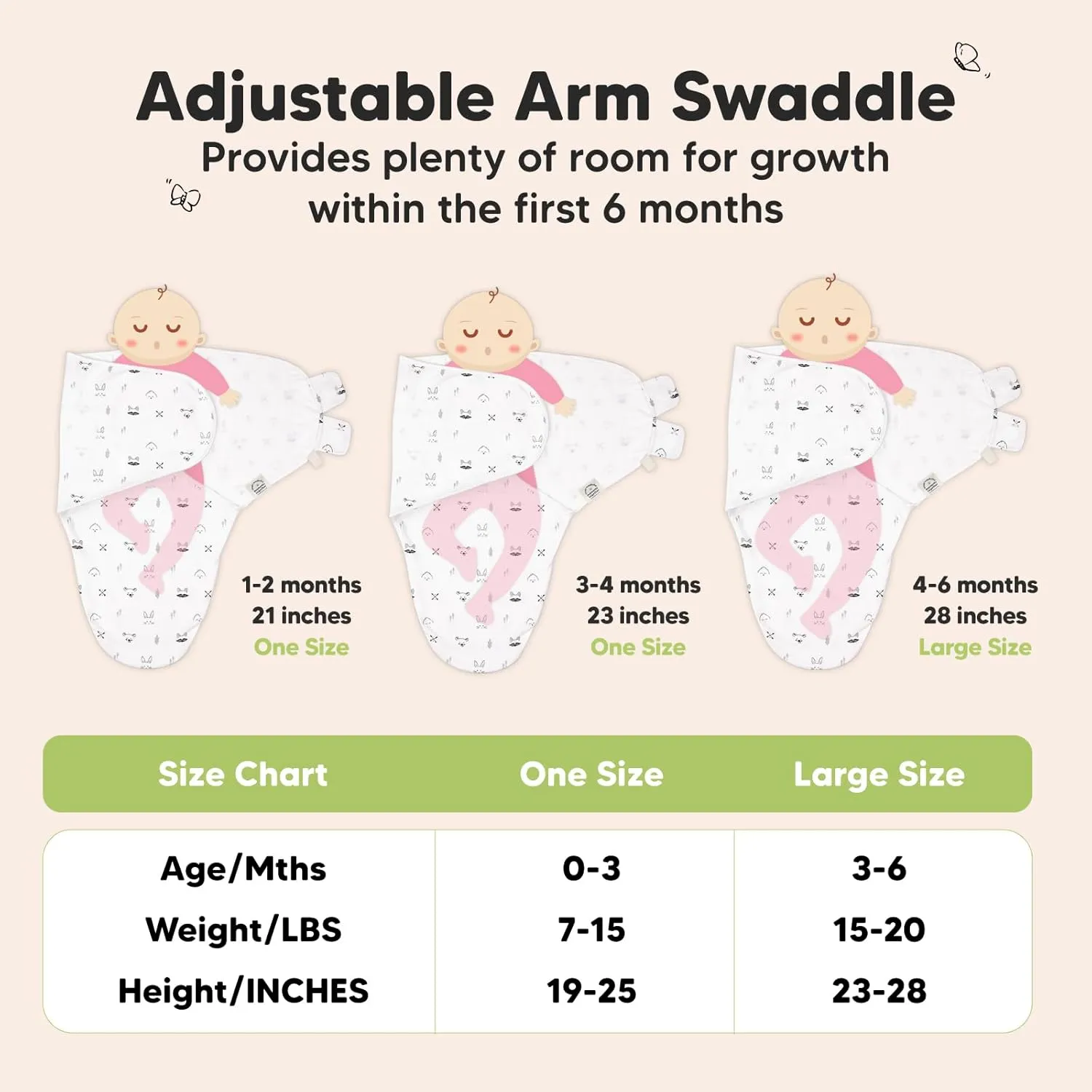 3-Pack Organic Baby Swaddle Sleep Sacks - Swaddles for Newborns, Infant 0-3 Months, Baby Girls, Boys, Soft & Snug Newborn Sleep Sack, Nursery Swaddling Blankets (Nordic)