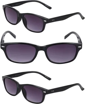 3 Pair of Full Reading Sunglasses (Non Bifocal) for Men and Women - Outdoor Sun Readers