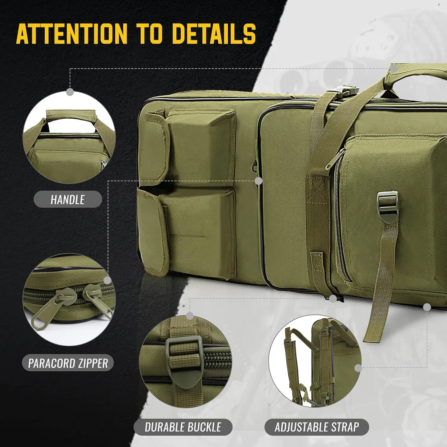 33” / 39”/ 47” Rifle Case Soft Bag Gun Case for Rifles and Shotguns, Tactical Shooting Bag for Long Gun Pistol Transportation, Rifle Carrying Case for Shooting Range Activity, Hunting