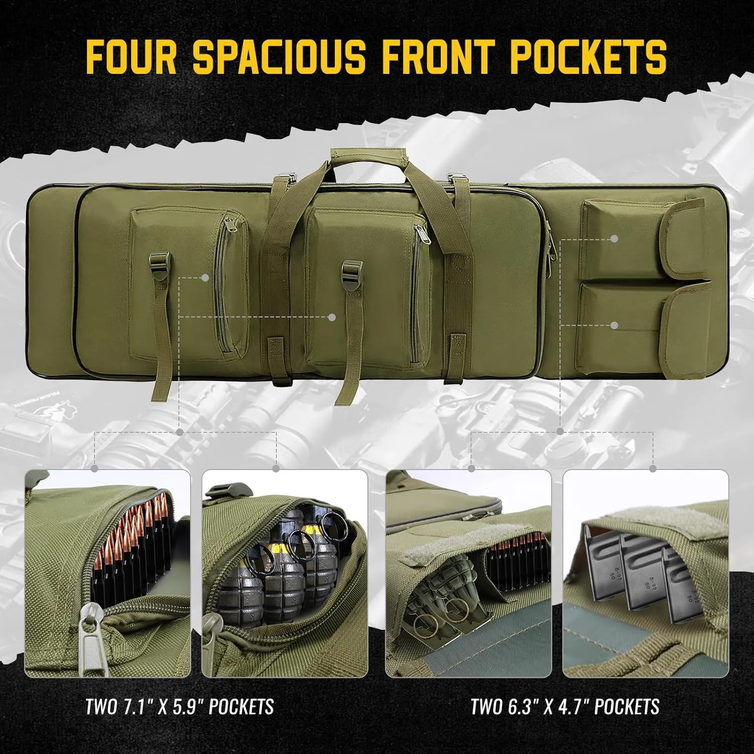 33” / 39”/ 47” Rifle Case Soft Bag Gun Case for Rifles and Shotguns, Tactical Shooting Bag for Long Gun Pistol Transportation, Rifle Carrying Case for Shooting Range Activity, Hunting