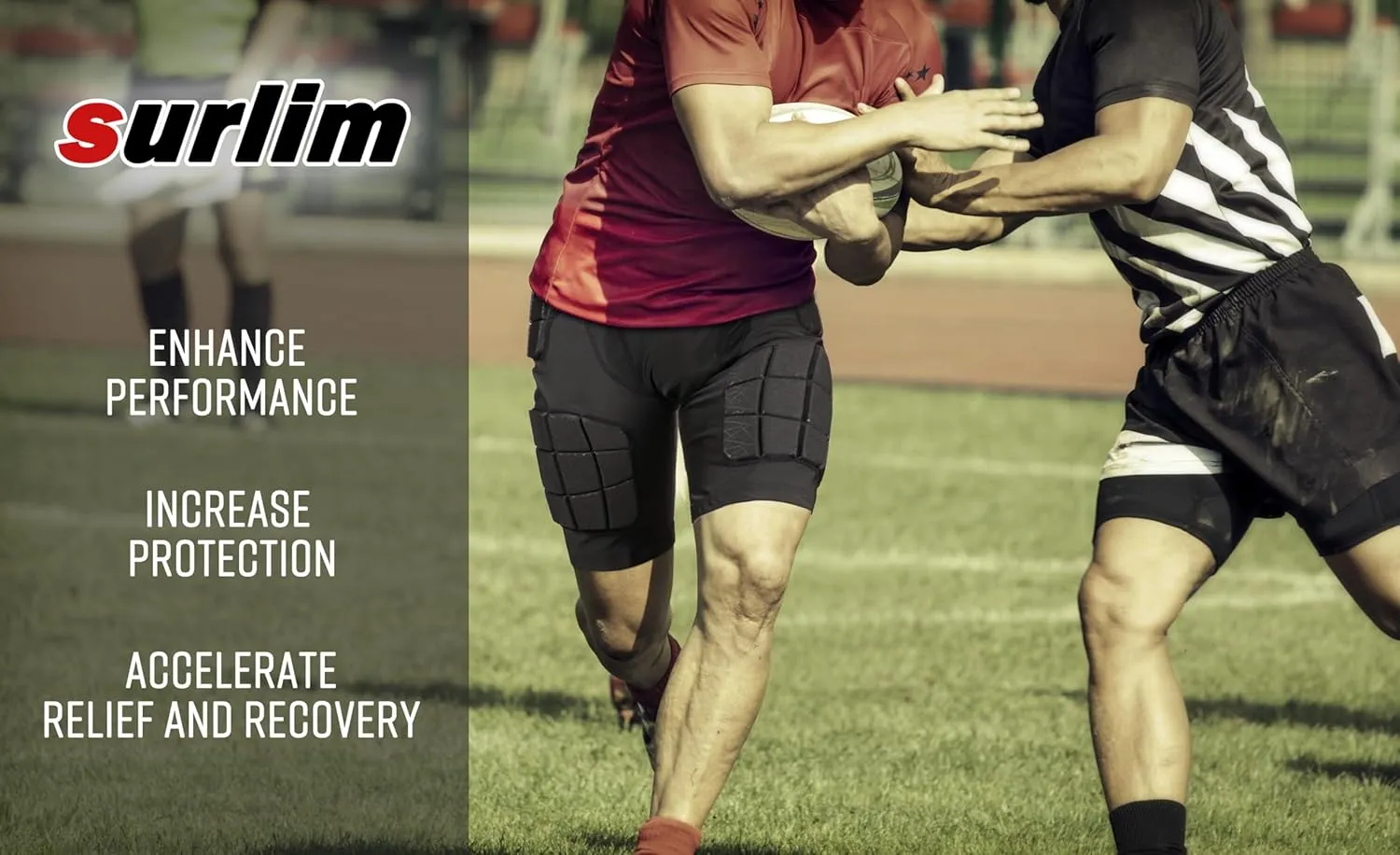5-Pad Football Compression Girdle/Shorts, Football Padded Shorts, Football Girdle Hip and Thigh Protector
