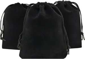 50pcs Velvet Drawstring Bags Jewelry Bags Pouches (Black, 5" X 7")