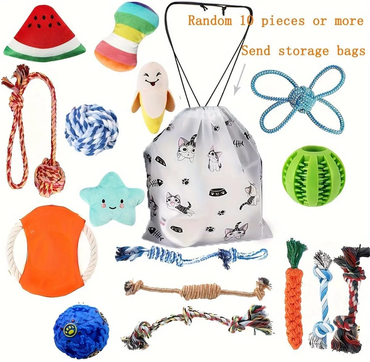 5/10/15/20/30pcs Interactive Cotton Puppy Toy Bundle - Tough, Durable Playtime Chews for Small to Medium Dogs - Assorted Audible Squeak Toys for Everyday Fun (30pcs（Random delivery）)