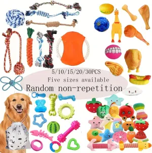 5/10/15/20/30pcs Interactive Cotton Puppy Toy Bundle - Tough, Durable Playtime Chews for Small to Medium Dogs - Assorted Audible Squeak Toys for Everyday Fun (30pcs（Random delivery）)
