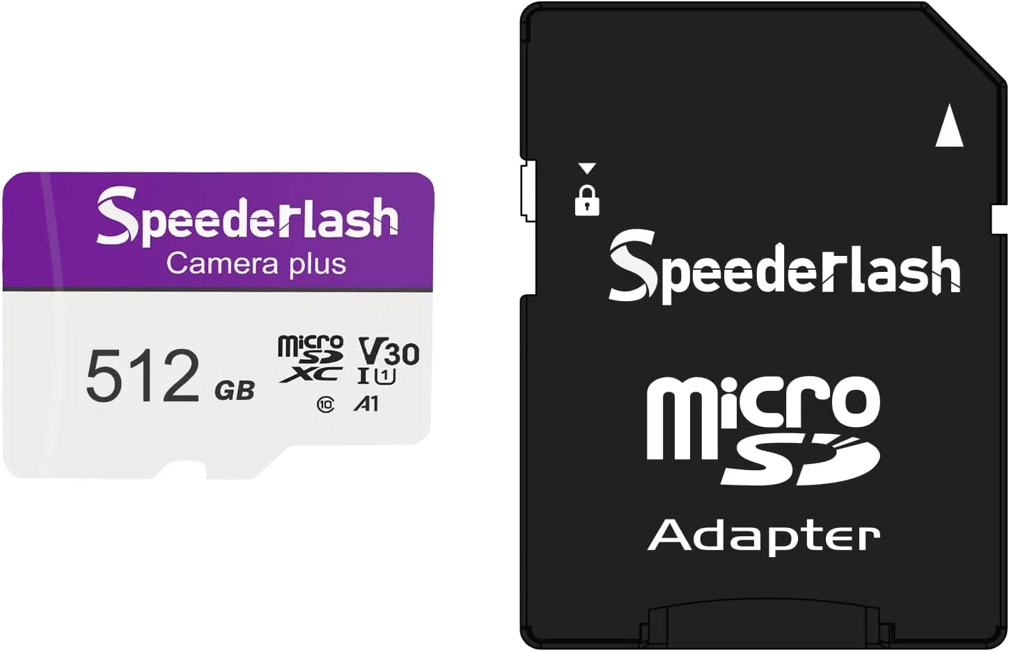 512GB Micro SDXC Memory Card, Camera Plus TF Card with Adapter, Up to 100MB/s Read Speed, 4K UHD&5K Video Support, U1, V30, A1 Rated, Waterproof, for Security Camera, Dashcam, Drones