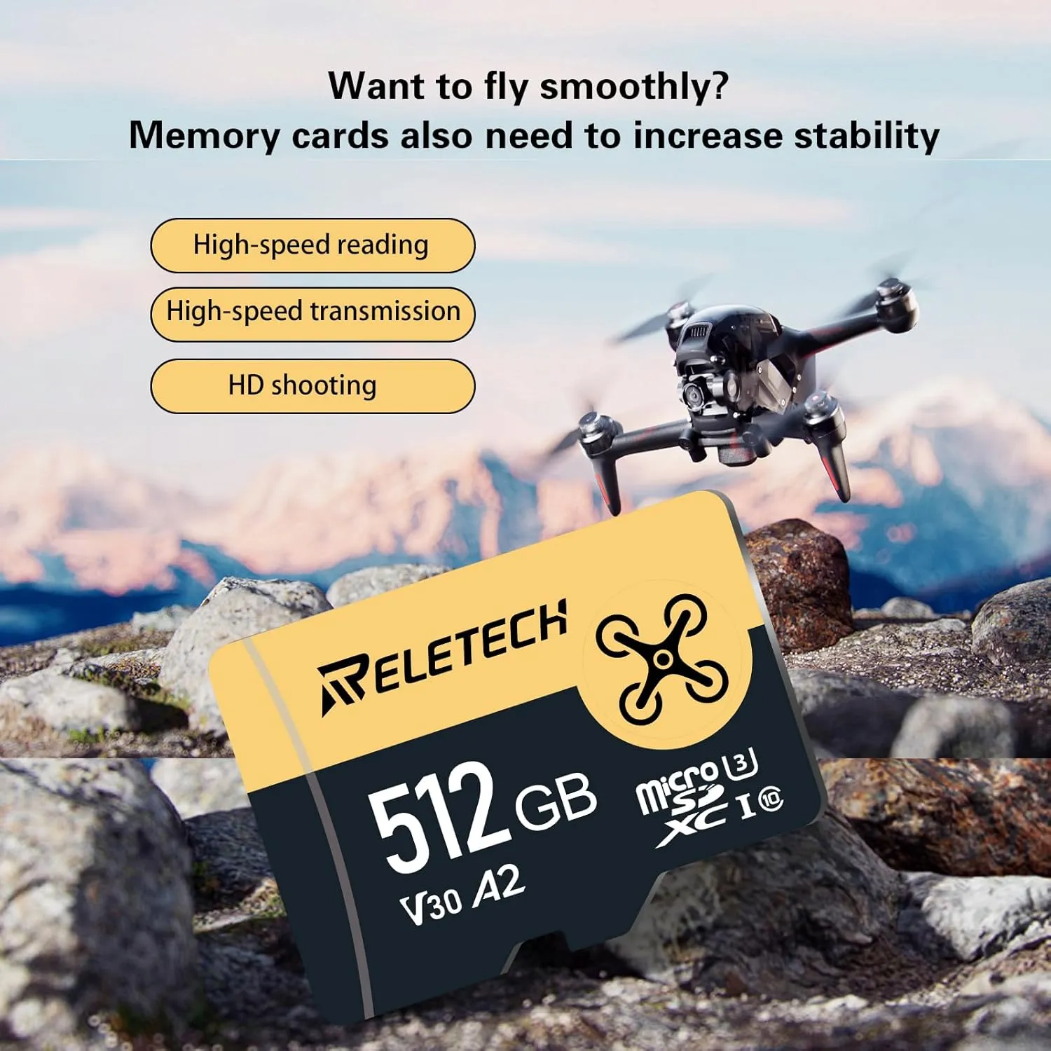 512GB TF Card Memory Card with Adapter, 4K Camera Pro, A2 V30 for Smartphone, Gopro, Action Cams, 4K UHD Video, for Nintendo-Switch, Up to 170MB/s, UHS-I U3 C10 Class 10 (Black, 512.0, GB)