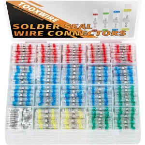 600PCS Heat Shrink Wire Connectors, Marine & Auto Solderless Waterproof Connectors for Heavy-Duty Applications - 10-26 AWG, 5 Sizes
