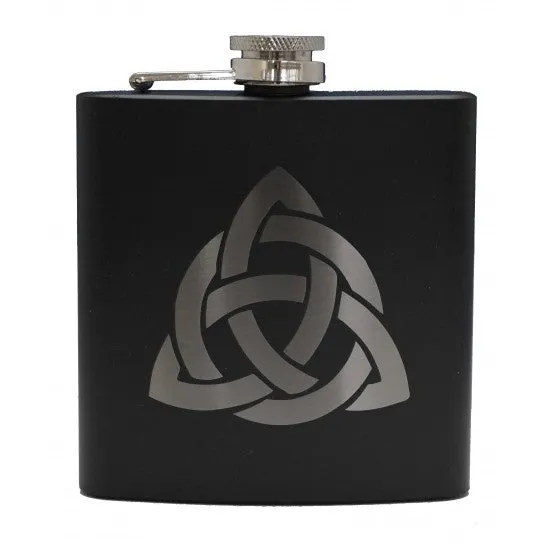 6oz Matt Black Hip Flask in 9 Designs