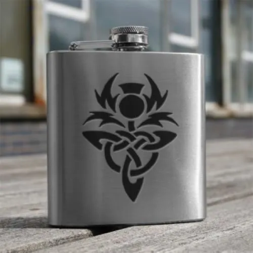6oz Stainless Steel Hip Flasks in 8 Designs