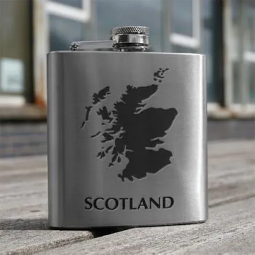6oz Stainless Steel Hip Flasks in 8 Designs