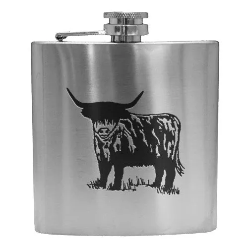 6oz Stainless Steel Hip Flasks in 8 Designs