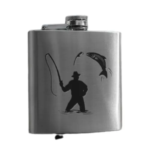 6oz Stainless Steel Hip Flasks in 8 Designs