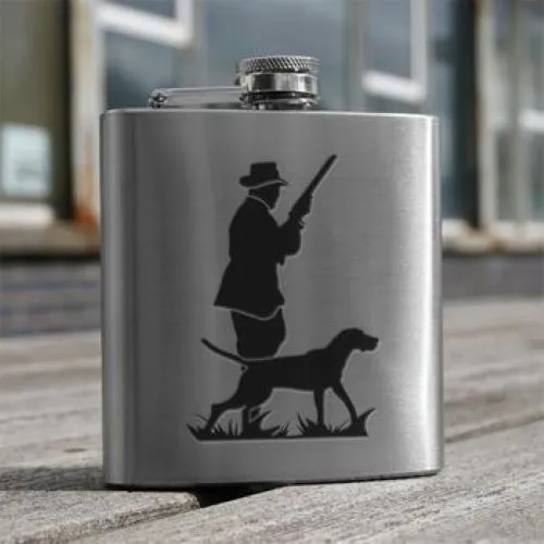 6oz Stainless Steel Hip Flasks in 8 Designs