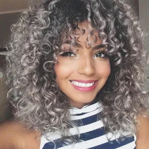 7 Packs Curly Crochet Hair for Black Women 14 Inch GOGO Curl Crochet Hair Deep Ocean Wave Synthetic Bohemian Crochet Braids (14 inch, TGREY)