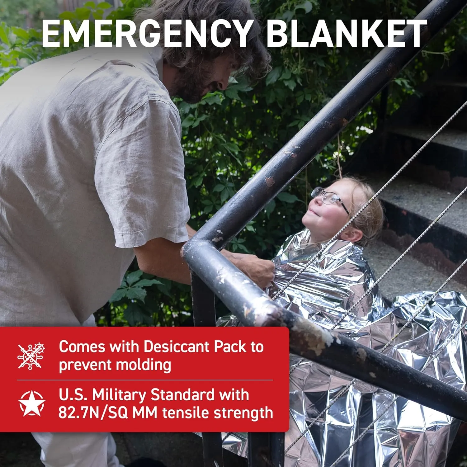 72 HRS Essential Emergency Survival Kit - Heavy Duty 72 Hour Bug Out Bag Survival Kit for Earthquake, Hurricane, Tsunami, Winter, Blackout - Include Emergency First Aid Kit, Water, Food (Red 2 Person)