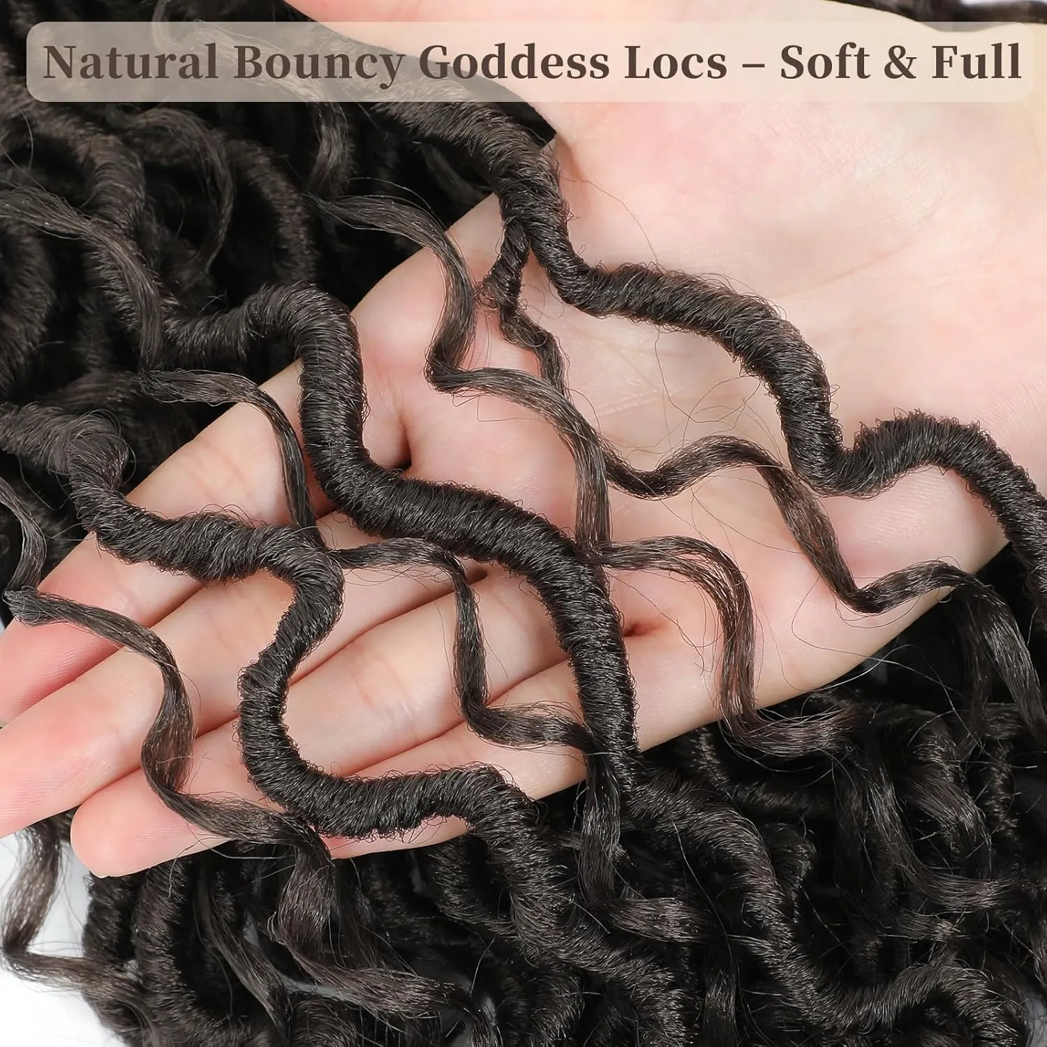 8 Packs Curly Boho Braids Faux Locs Crochet Hair, 14 Inch Goddess Locs Crochet Hair, Hippie Locs, Hair Extensions (14 Inch, 8 Packs, 4#)