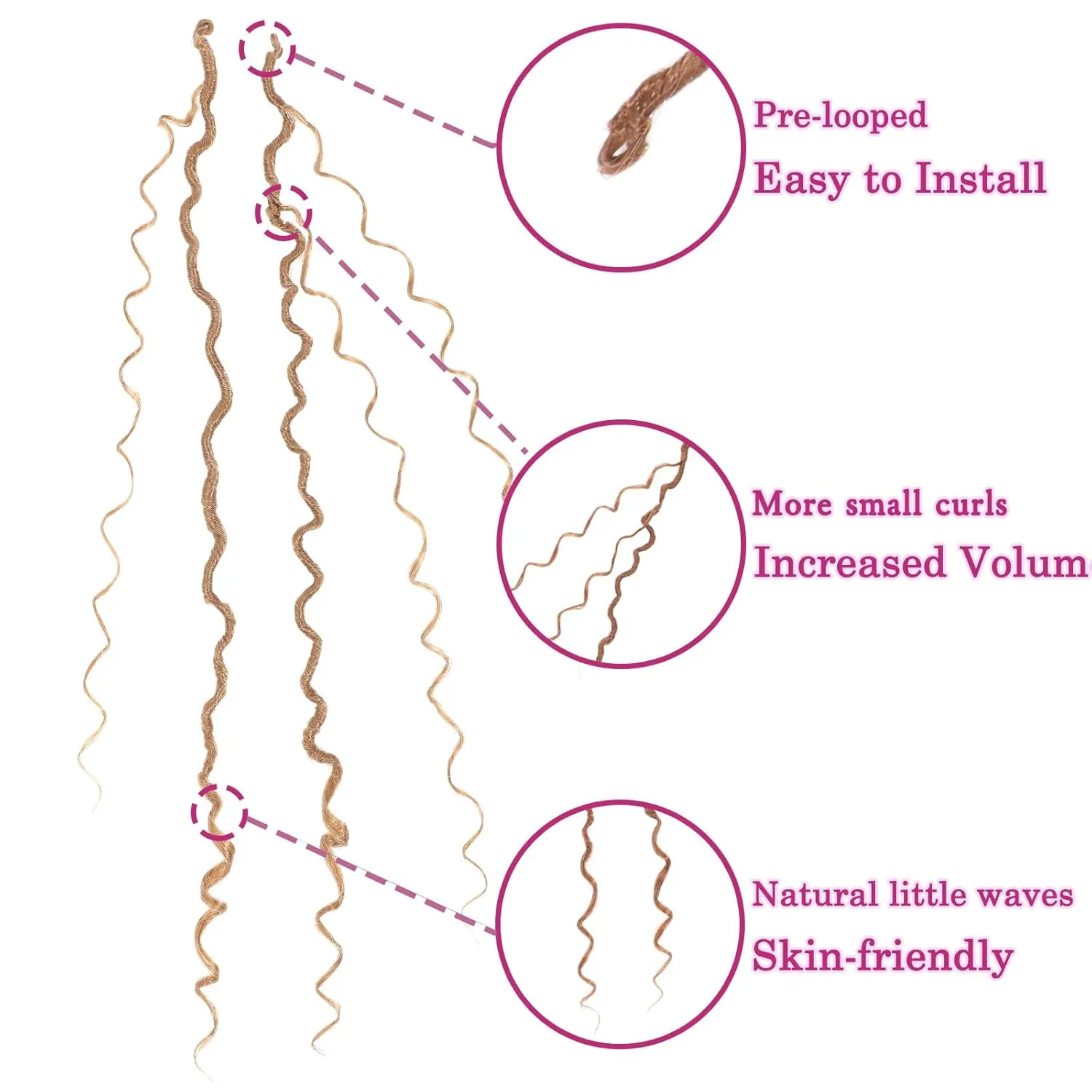 8 Packs Goddess Faux Locs Crochet Hair for Black Women, Long Goddess Locs Crochet Hair, Boho Style Locs, River Locs with Curly Ends (22Inch, 27#, 8Packs)