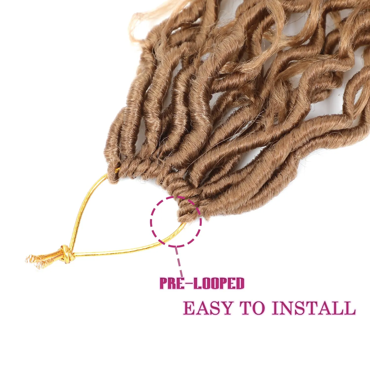 8 Packs Goddess Faux Locs Crochet Hair for Black Women, Long Goddess Locs Crochet Hair, Boho Style Locs, River Locs with Curly Ends (22Inch, 27#, 8Packs)