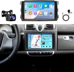 8Core 6GB 128GB Android 13 Radio For Mercedes Benz Smart Fortwo 2005-2010 Car Stereo with 9-Inch 1280x800 IPS Touchscreen,Wireless Carplay/Android Auto GPS DSP 46EQ 5.1Bluetooth WiFi FM/RDS SWC Camera