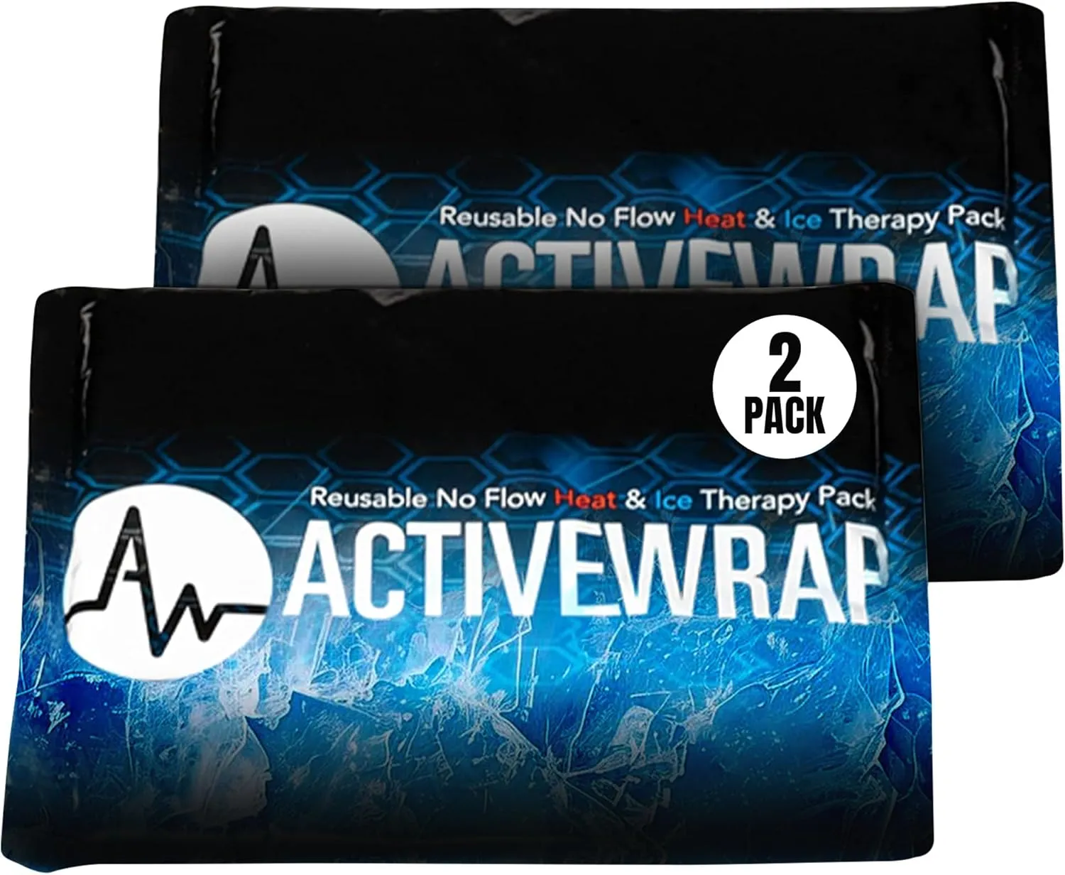 ActiveWrap - Ice Pack for Injuries Reusable Gel Packs, Hot Cold Packs First Aid, Pain Management, Injury Recovery, Ice Compress with Individual Pack Covers, Elbow, Medium, 6 x 9 inches