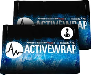 ActiveWrap - Ice Pack for Injuries Reusable Gel Packs, Hot Cold Packs First Aid, Pain Management, Injury Recovery, Ice Compress with Individual Pack Covers, Elbow, Medium, 6 x 9 inches