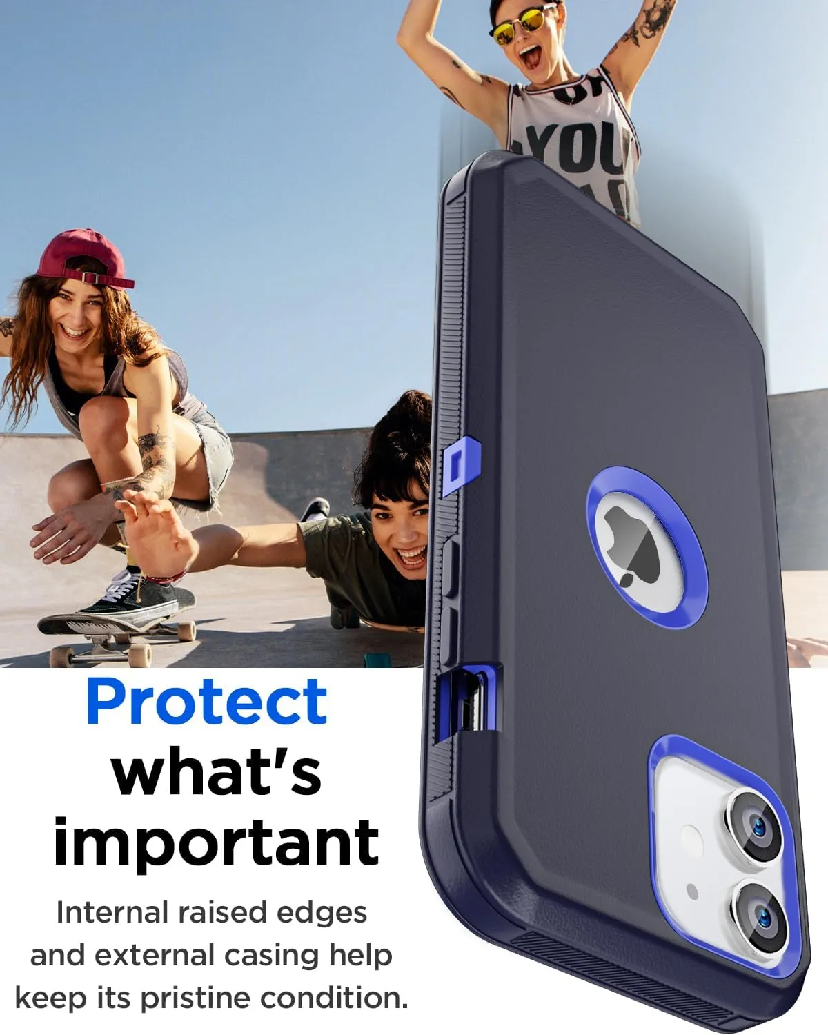 AICase for iPhone 11 Case,Heavy Duty Drop Protection Full Body Rugged Shockproof Military Protective Tough Durable Cover for iPhone 11 6.1"_8 Maritime Blue/Admiral Blue