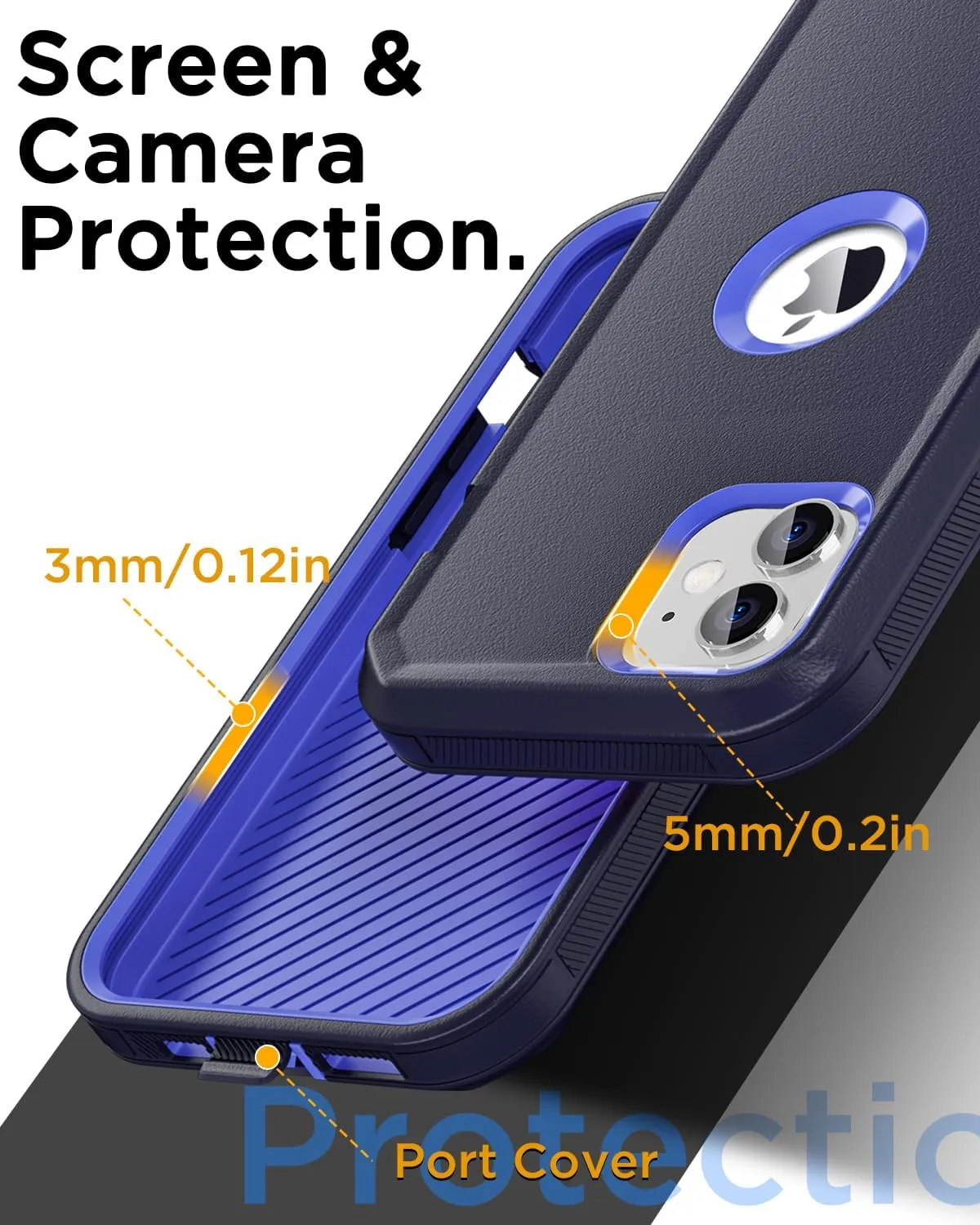 AICase for iPhone 11 Case,Heavy Duty Drop Protection Full Body Rugged Shockproof Military Protective Tough Durable Cover for iPhone 11 6.1"_8 Maritime Blue/Admiral Blue