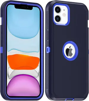 AICase for iPhone 11 Case,Heavy Duty Drop Protection Full Body Rugged Shockproof Military Protective Tough Durable Cover for iPhone 11 6.1"_8 Maritime Blue/Admiral Blue